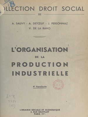 cover image of L'organisation de la production industrielle